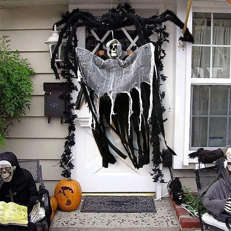 Halloween Decoration: Hanging Haunted House Decoration - Ghost, Skull and Skeleton