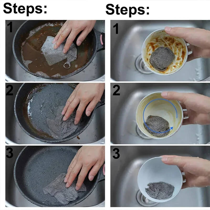 ScrubMaster - Multifunktionell Disktrasa av Ståltråd, Återanvändbar & Effektiv