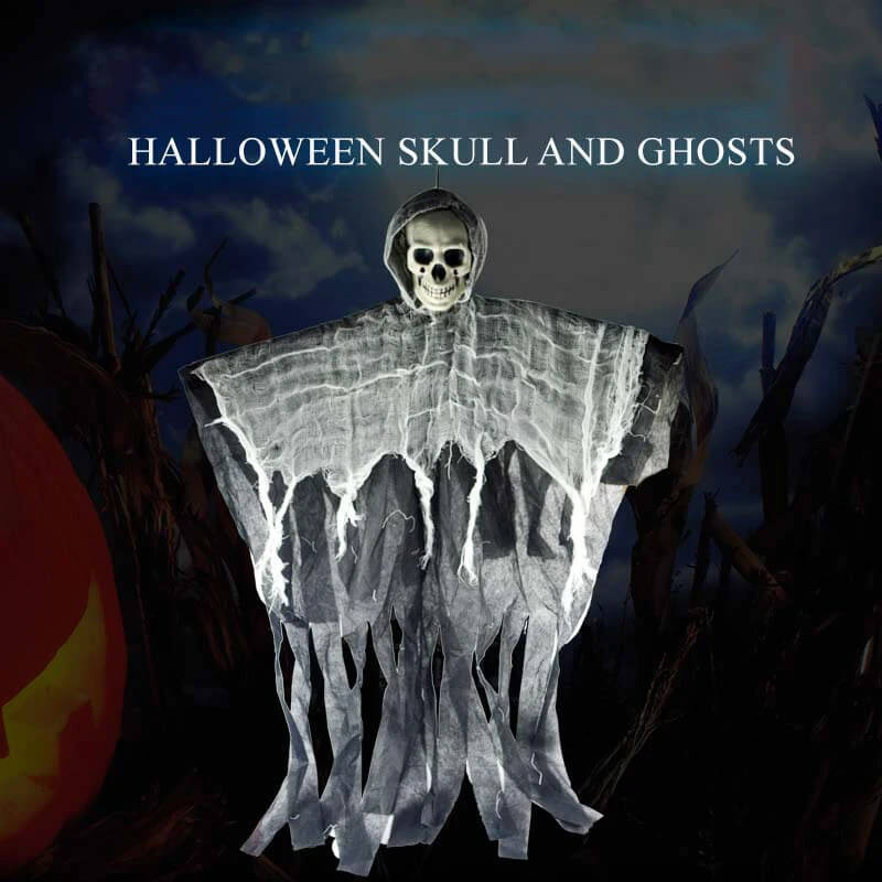 Halloween Decoration: Hanging Haunted House Decoration - Ghost, Skull and Skeleton