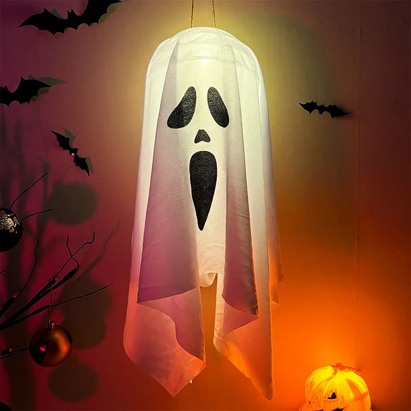 Halloween LED Ghost Light - Hanging Horror Decoration for Indoor and Outdoor