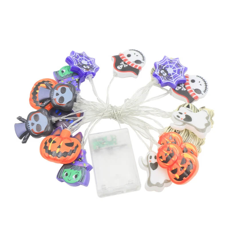 Halloween LED String with Pumpkins, Ghosts and Cobwebs - Indoor and Outdoor Decorative String Lights