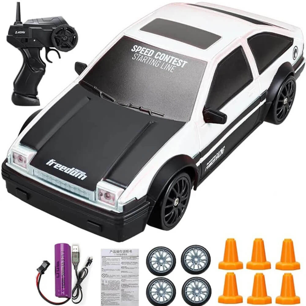 1:24 RC Drift Car with Four Wheel Drive - 15km/h High Speed and Dynamic Racing