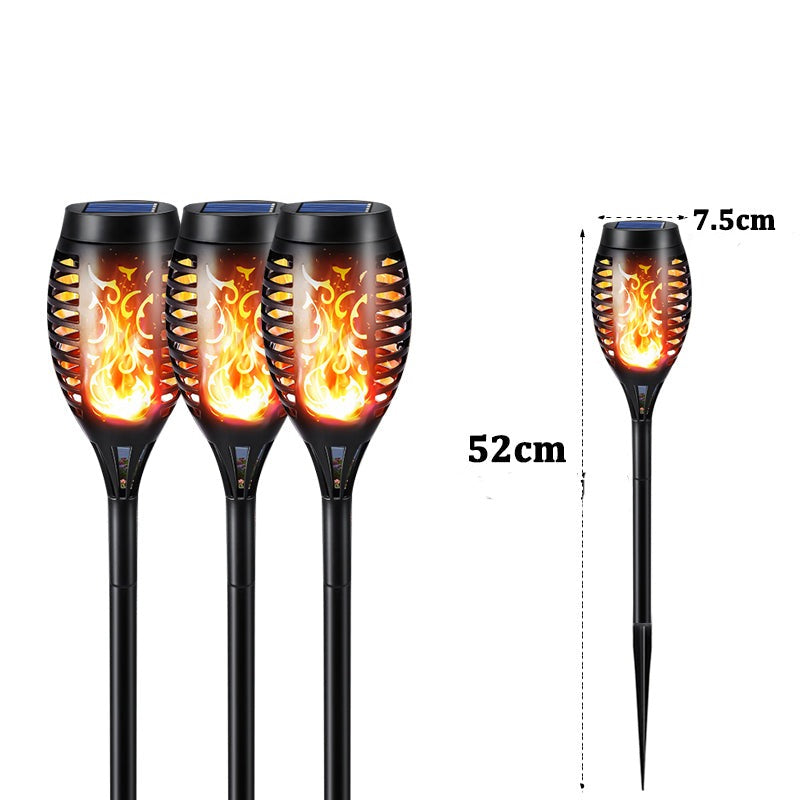 Solcellsdriven LED Lykta för Utomhusbruk | IP65 Vattentät Trädgårdsfackla med Flammeffekt – Energisnål & Automatisk Tändning