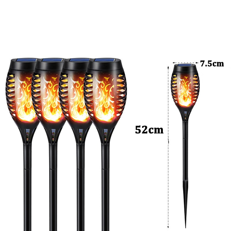 Solcellsdriven LED Lykta för Utomhusbruk | IP65 Vattentät Trädgårdsfackla med Flammeffekt – Energisnål & Automatisk Tändning