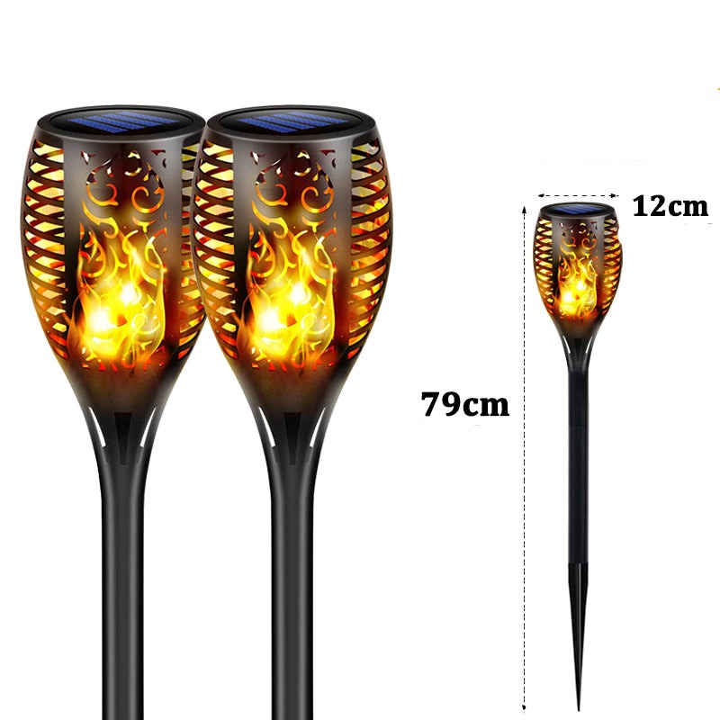 Solcellsdriven LED Lykta för Utomhusbruk | IP65 Vattentät Trädgårdsfackla med Flammeffekt – Energisnål & Automatisk Tändning