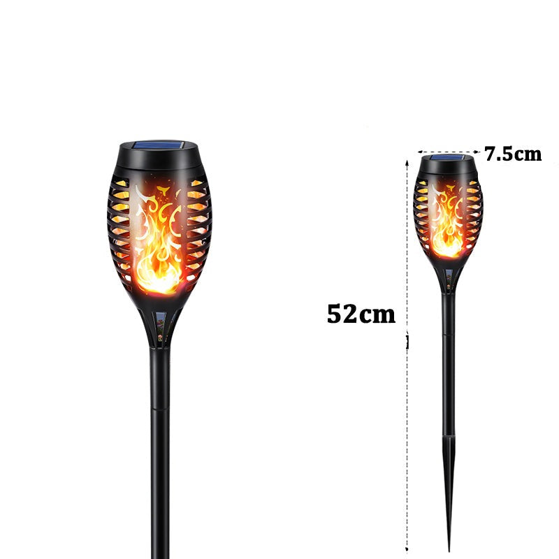 Solcellsdriven LED Lykta för Utomhusbruk | IP65 Vattentät Trädgårdsfackla med Flammeffekt – Energisnål & Automatisk Tändning