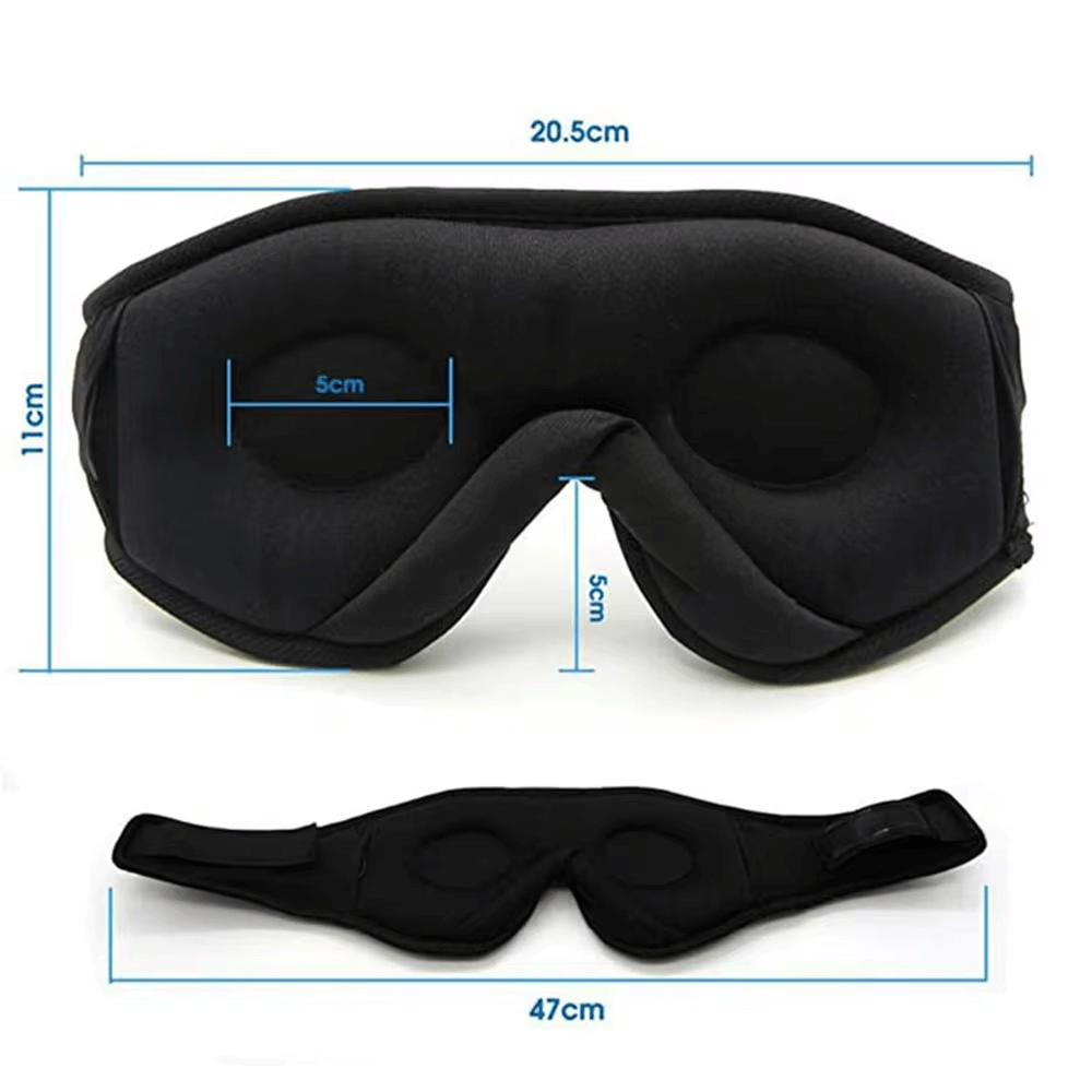 Snoozeit.™  - Bluetooth Sovmask med HD-högtalare - 3D Sovhörlurar med Autoavstängning | Trådlös Bluetooth 5.0