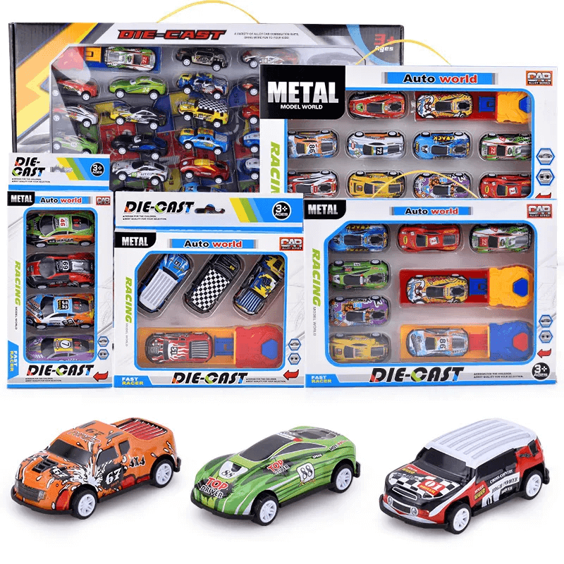 Barnens Mini Racingbilar Set – Robust Konstruktion och Återfjädring