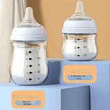 BabyFlow – Anti-Kolik Babyflaska i Glas med Mjukt Silikonnapp & Kontrollerad Flödesdesign
