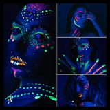 NeonAura – Halloween Neon Fluorescerande UV Body Paint Set för Ansikte och Kropp, Glow in the Dark, Party & Festivalfärg