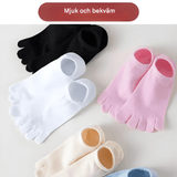 FlexiToe – 5 Par Halkfria Yoga- och Pilatesstrumpor med Fem Tår & Bekväm Passform för Dans och Träning