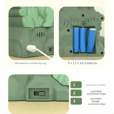 DinoTrack - Electric Double Track Dinosaur Slide with Dynamic Climbing Stairs, Lights & Music for Kids