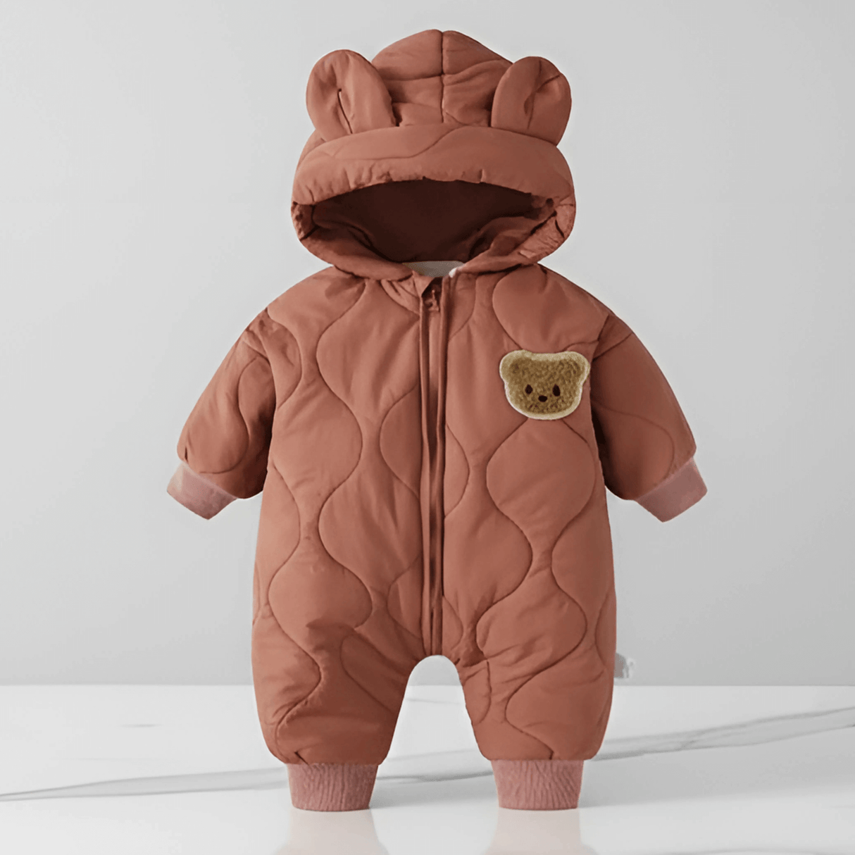 CuddleWear – Varm Babyoverall med Fleecefoder & Lättanvänd Dragkedja för Höst och Vinter