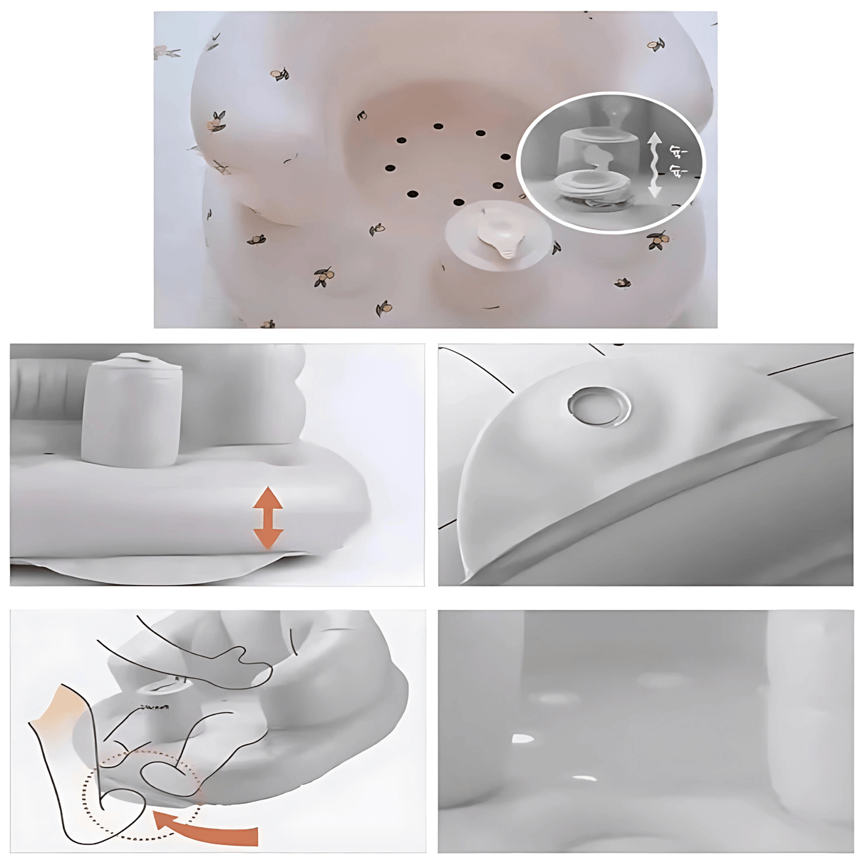 BabyNest - Inflatable Baby Chair in PVC for Feeding, Bathing & Play