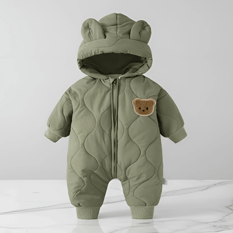 CuddleWear – Varm Babyoverall med Fleecefoder & Lättanvänd Dragkedja för Höst och Vinter