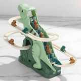 DinoQuest - Electric Dinosaur Slide with Automatic Climbing Stairs, Lights & Music for Kids