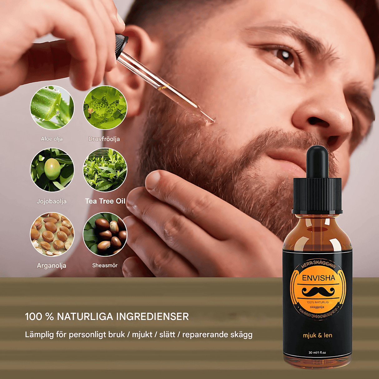 BeardMaster - 6-in-1 Beard Care Kit for Men with Oil, Balm, Comb, Brush & Scissors