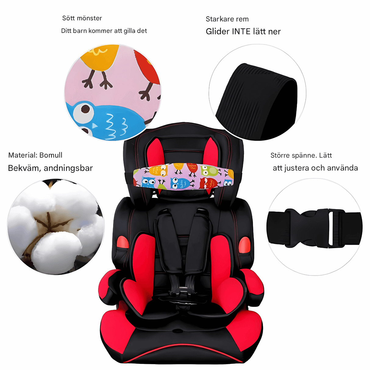 SafeNap - Child Car Seat & Sleeping Support with Head Restraint for Travel and Rest