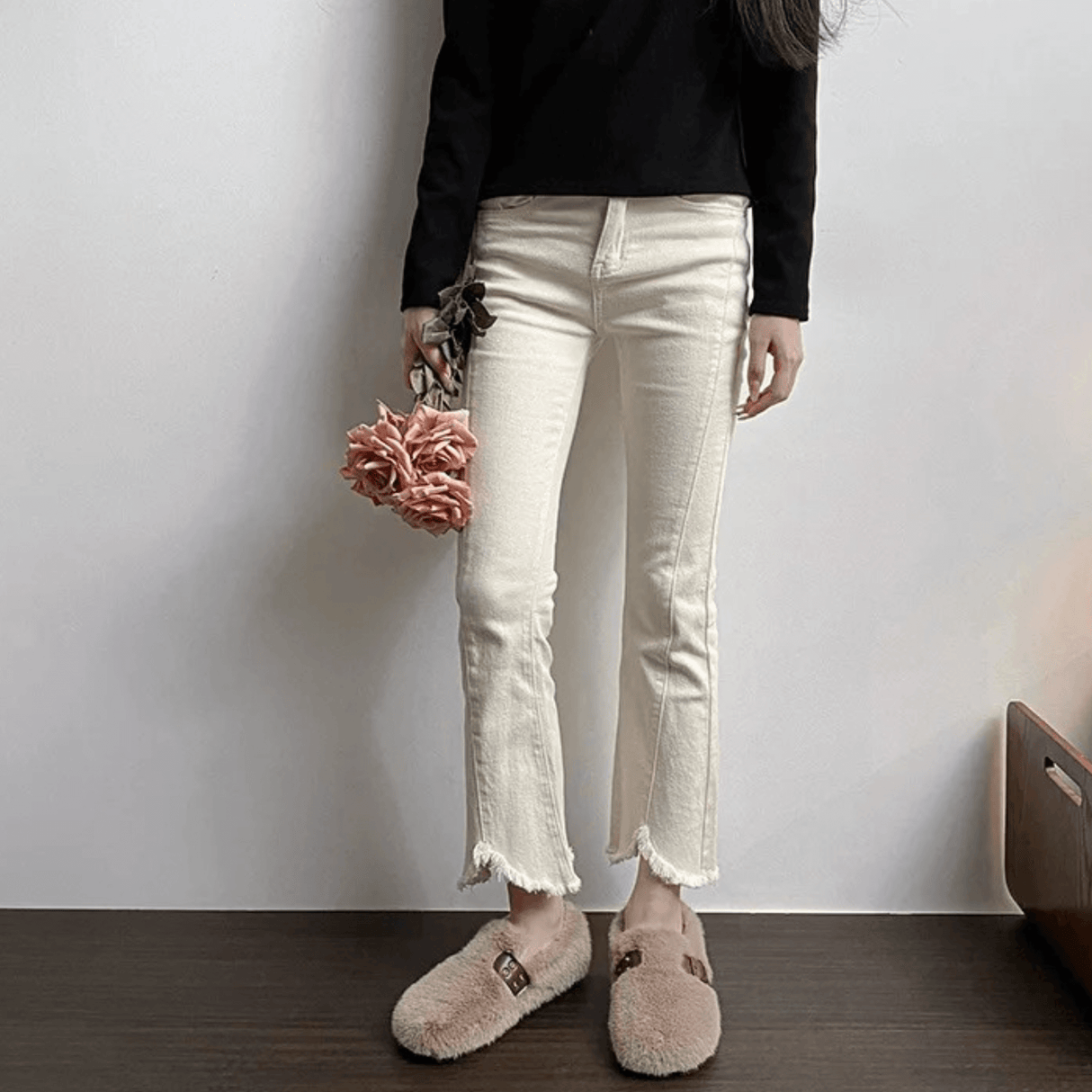 FurLush - Sko i imiteret pels med justerbar rem & Plys-komfort til indendørs og let udendørs brug