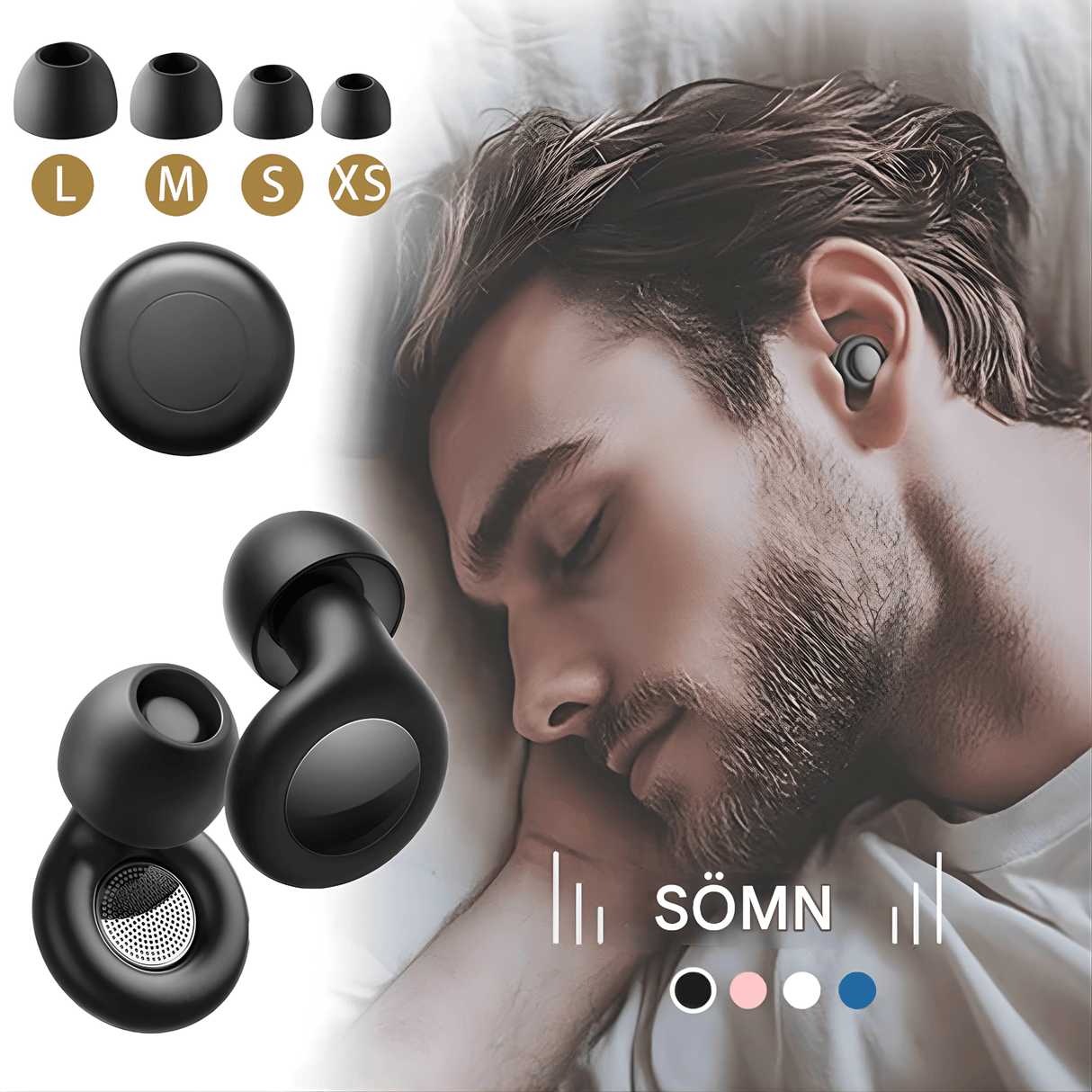 SilenEase - Soft Reusable Silicone Earplugs for Sleep, Travel & Concentration