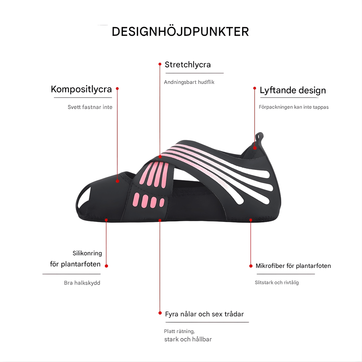 FlexStep - skridsikre yogastrømper med åndbar lycra & ekstra stabilitet til pilates, dans og fitness