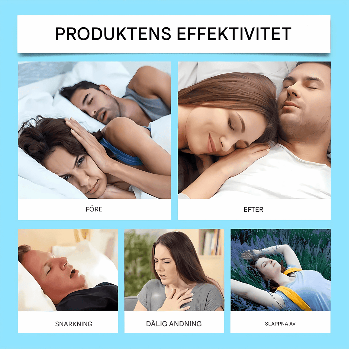 AirNite - Anti-Snoring Kit in Black or White with Nose Clip & Breathing Tabs for Better Nasal Breathing