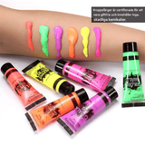 NeonAura – Halloween Neon Fluorescerande UV Body Paint Set för Ansikte och Kropp, Glow in the Dark, Party & Festivalfärg