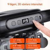 PulseRelief - 16-hoved-massagepistol med 9 tilstande & 20 intensitetsniveauer til hele kroppen