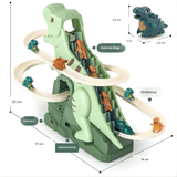 DinoQuest - Electric Dinosaur Slide with Automatic Climbing Stairs, Lights & Music for Kids