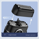 TrimPro - Bærbar elektrisk barbermaskine med 4-bladssystem & Vaskbart design til krop og ansigt