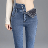 Thermal Winter Jeans with High Waist