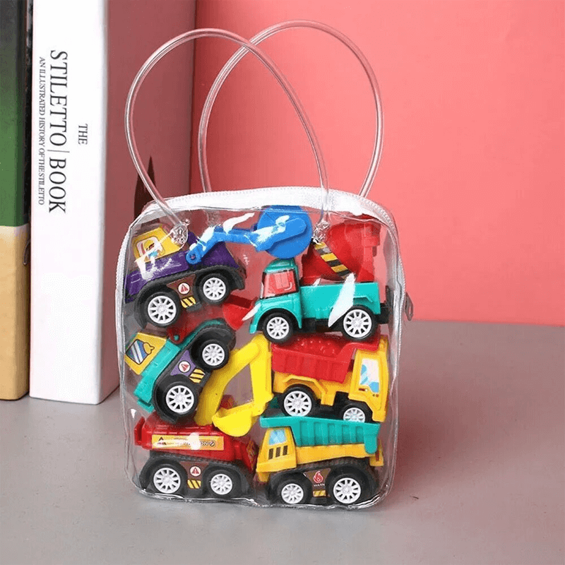 6-pack Mini Ingenjörsbilar – Hållbara Diecast Leksaker