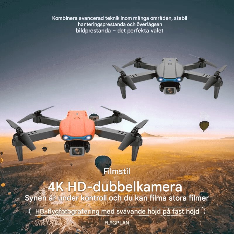 Mini Fjärrkontrollerad Drönare med 4K Kamera – Hopfällbar & Stabil Flygning