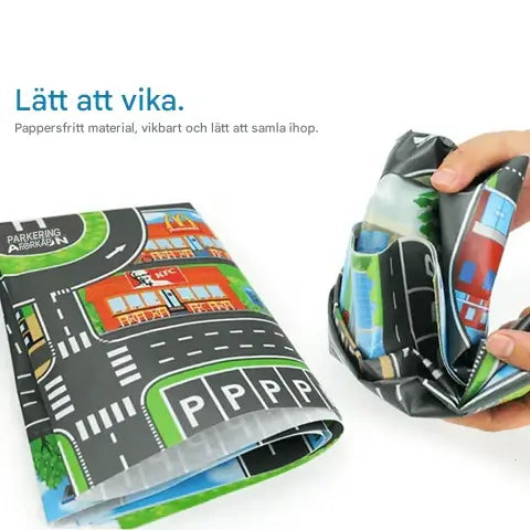 Stadsinspirerad Lekmatta – Vägkartaplansch för Kreativ och Pedagogisk Lek
