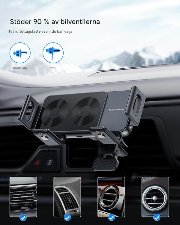 ChargeMount - Adjustable Smart Car Phone Holder with 15W Wireless Charging Pad for Foldable Screens