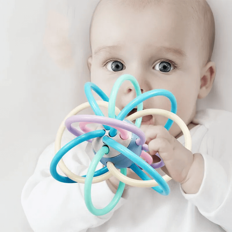 Tandvänlig Babyleksak – Silikon Rassel och Tugga-bit