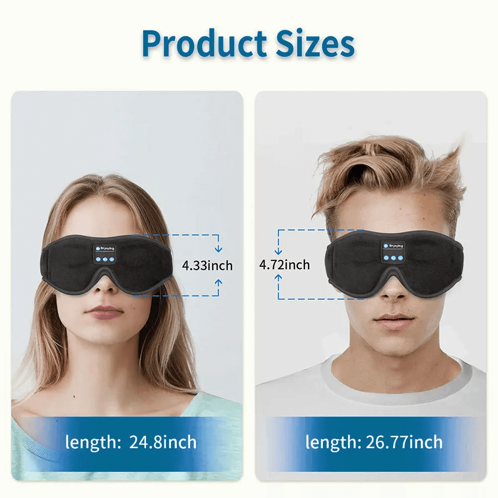 Snoozeit.™  - Bluetooth Sovmask med HD-högtalare - 3D Sovhörlurar med Autoavstängning | Trådlös Bluetooth 5.0