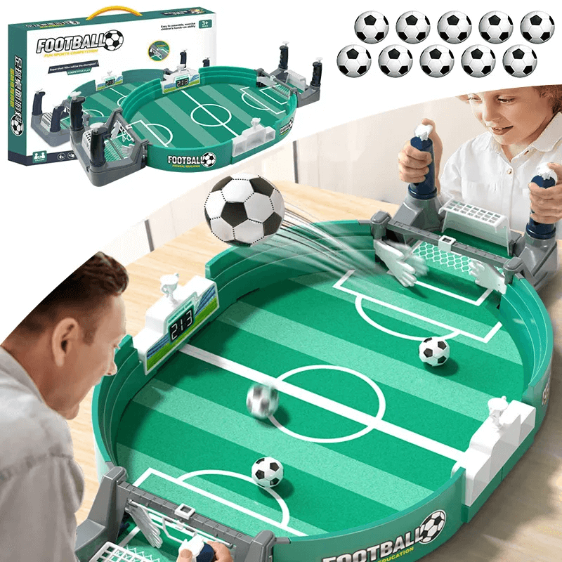 Bordsfotboll Spel för Barn & Vuxna – Mini Fotbollsspel i Trä & ABS | Interaktivt 2-i-1 Brädspel för 2–4 Spelare
