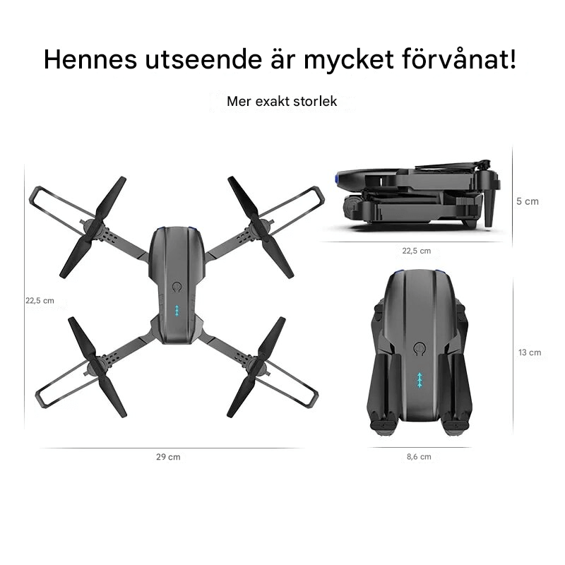 Mini Fjärrkontrollerad Drönare med 4K Kamera – Hopfällbar & Stabil Flygning