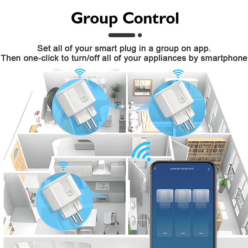 Smart WiFi-Kontakt 16A/20A – Röststyrd Uttagsadapter