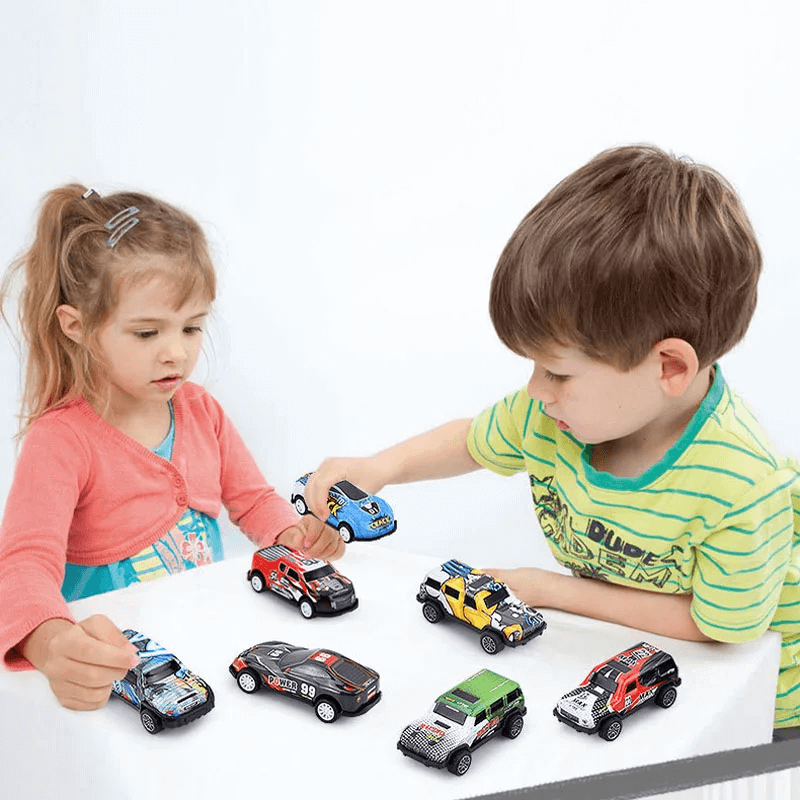 Barnens Mini Racingbilar Set – Robust Konstruktion och Återfjädring