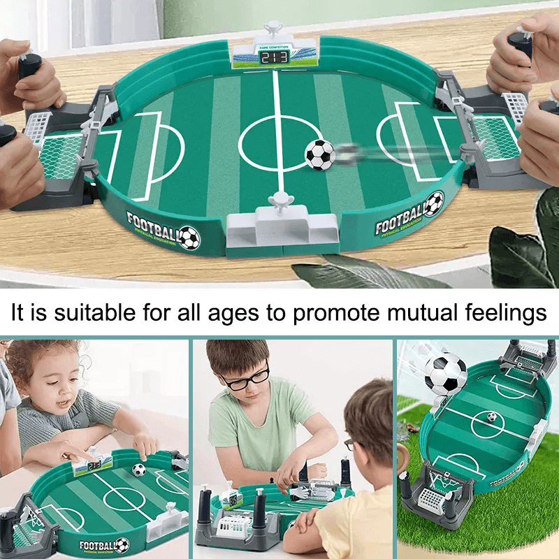 Bordsfotboll Spel för Barn & Vuxna – Mini Fotbollsspel i Trä & ABS | Interaktivt 2-i-1 Brädspel för 2–4 Spelare