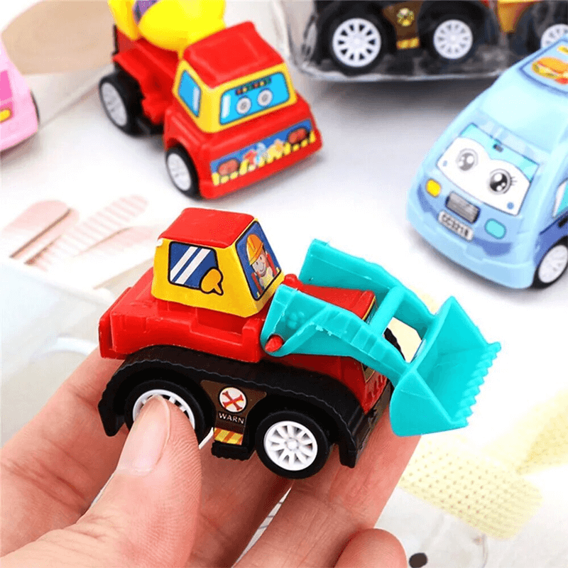 6-pack Mini Ingenjörsbilar – Hållbara Diecast Leksaker