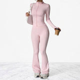 AeroFlare – Hurtigtørrende træningssæt til kvinder med slim fit jakke og tights med svaj til yoga, træning og hverdag