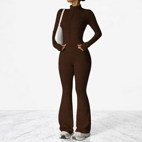 AeroFlare – Hurtigtørrende træningssæt til kvinder med slim fit jakke og tights med svaj til yoga, træning og hverdag