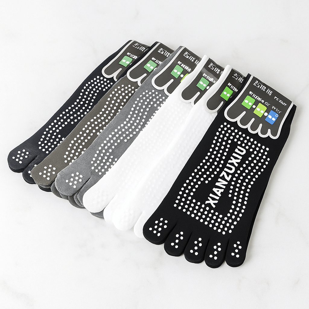 SoftGrip – Halkfria Fem-Tåstrumpor för Yoga, Pilates & Träning