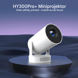 LumiCast View – Magcubic HY300 Pro+ Miniprojektor med Android 11, WiFi 6 og 720P LED-billede til hjemmebiograf og underholdning