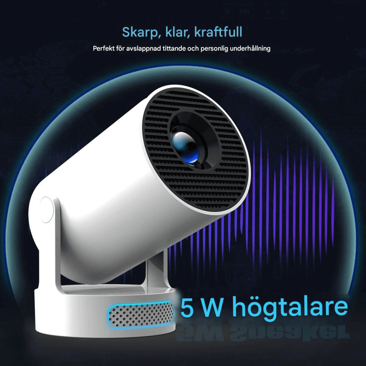 LumiCast View – Magcubic HY300 Pro+ Miniprojektor med Android 11, WiFi 6 og 720P LED-billede til hjemmebiograf og underholdning