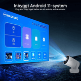 LumiCast View – Magcubic HY300 Pro+ Miniprojektor med Android 11, WiFi 6 og 720P LED-billede til hjemmebiograf og underholdning
