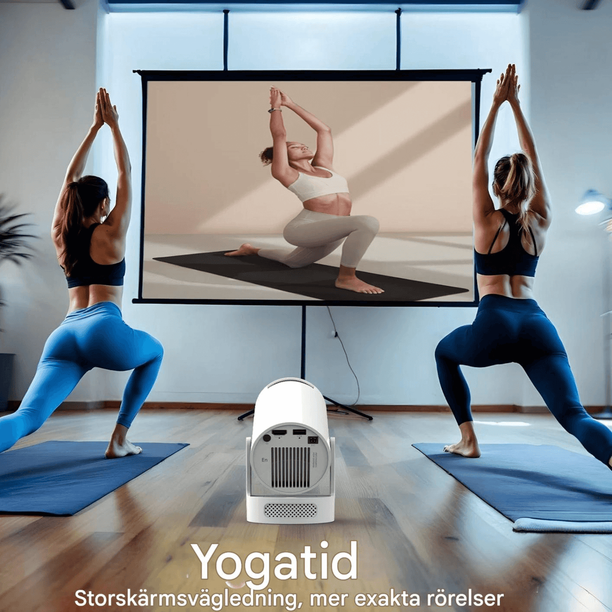 LumiCast View – Magcubic HY300 Pro+ Miniprojektor med Android 11, WiFi 6 og 720P LED-billede til hjemmebiograf og underholdning
